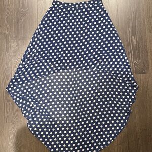 Forever 21 Navy Polka Dot High-Low Skirt